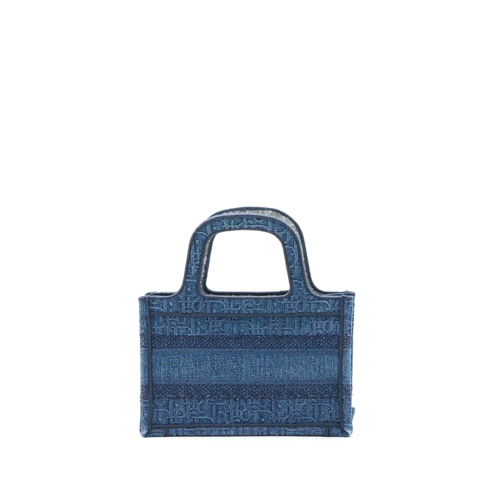 DIOR MINI BOOK TOTE DENIM BLUE OBLIQUE