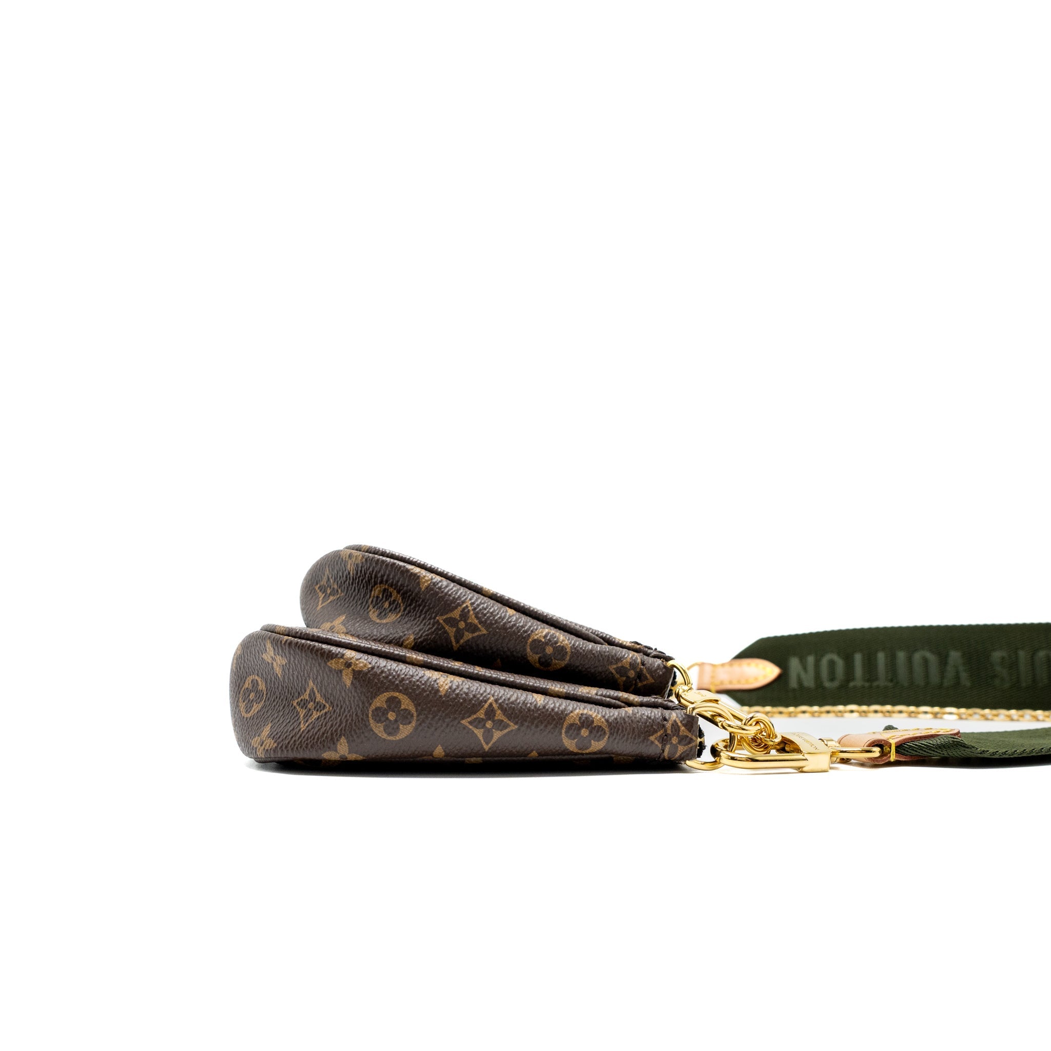 LOUIS VUITTON MULTI POCHETTE ACCESSORIES MONOGRAM CANVAS KHAKI STRAP GHW