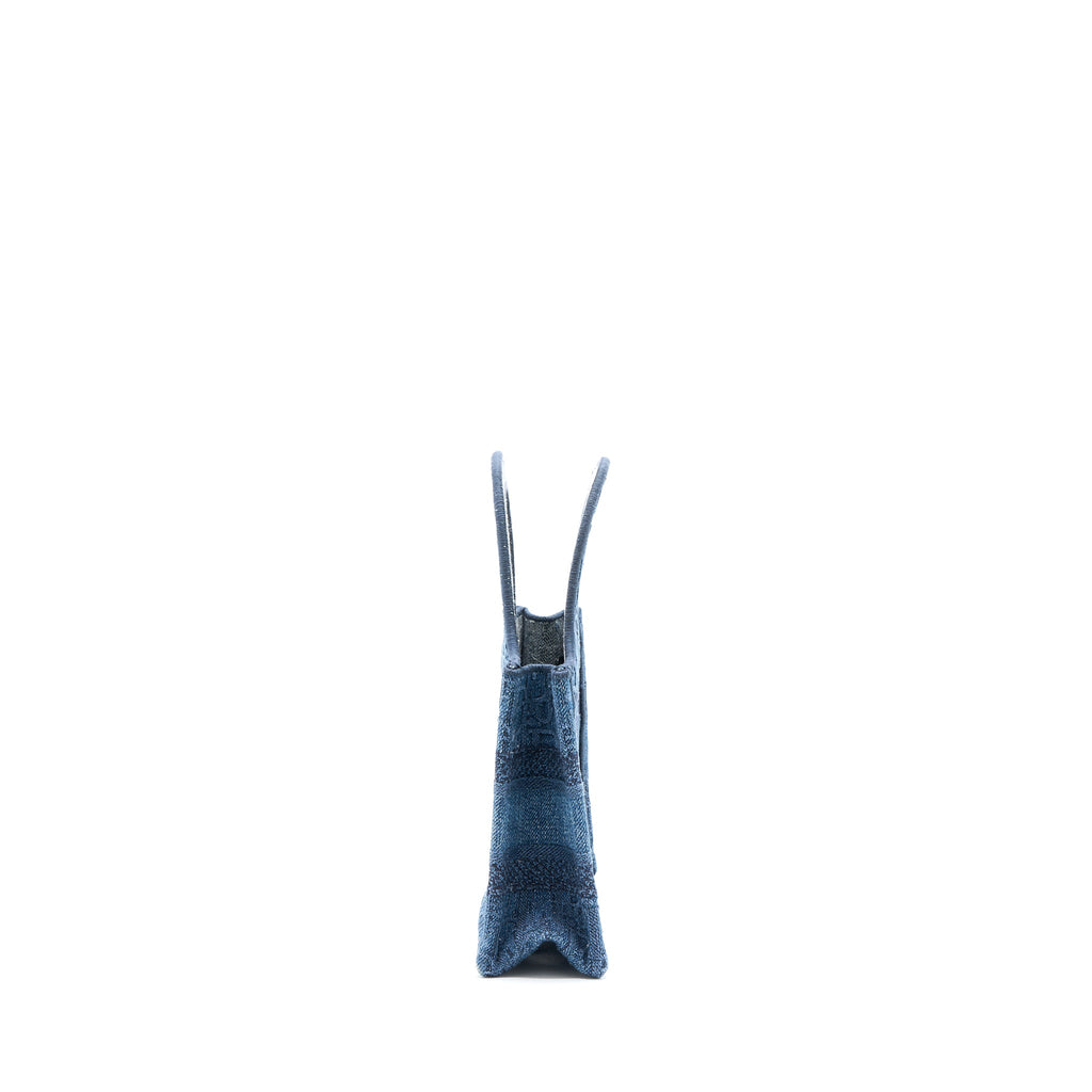 DIOR MINI BOOK TOTE DENIM BLUE OBLIQUE