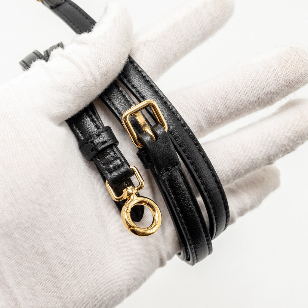 FENDI SMALL FENDI FIRST CLUTCH BAG NAPPA BLACK GHW
