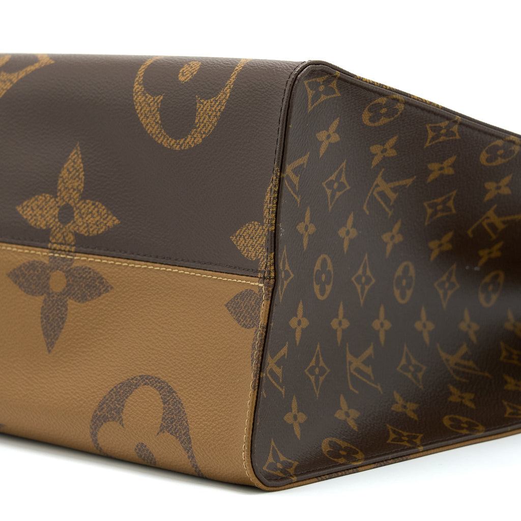 LOUIS VUITTON ON THE GO GM MONOGRAM REVERSE CANVAS GHW