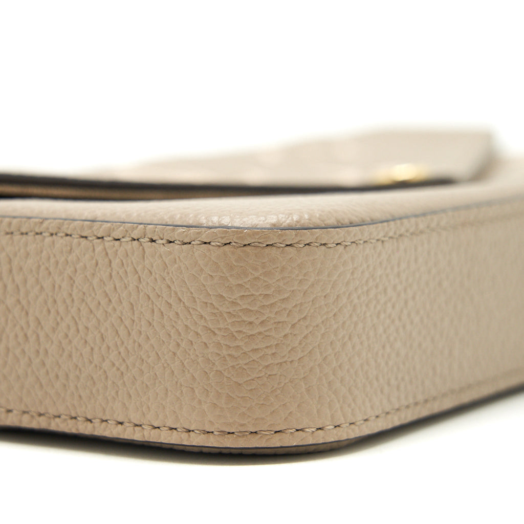 LOUIS VUITTON FELICIE POCHETTE TOURTERELLE/CREME GHW