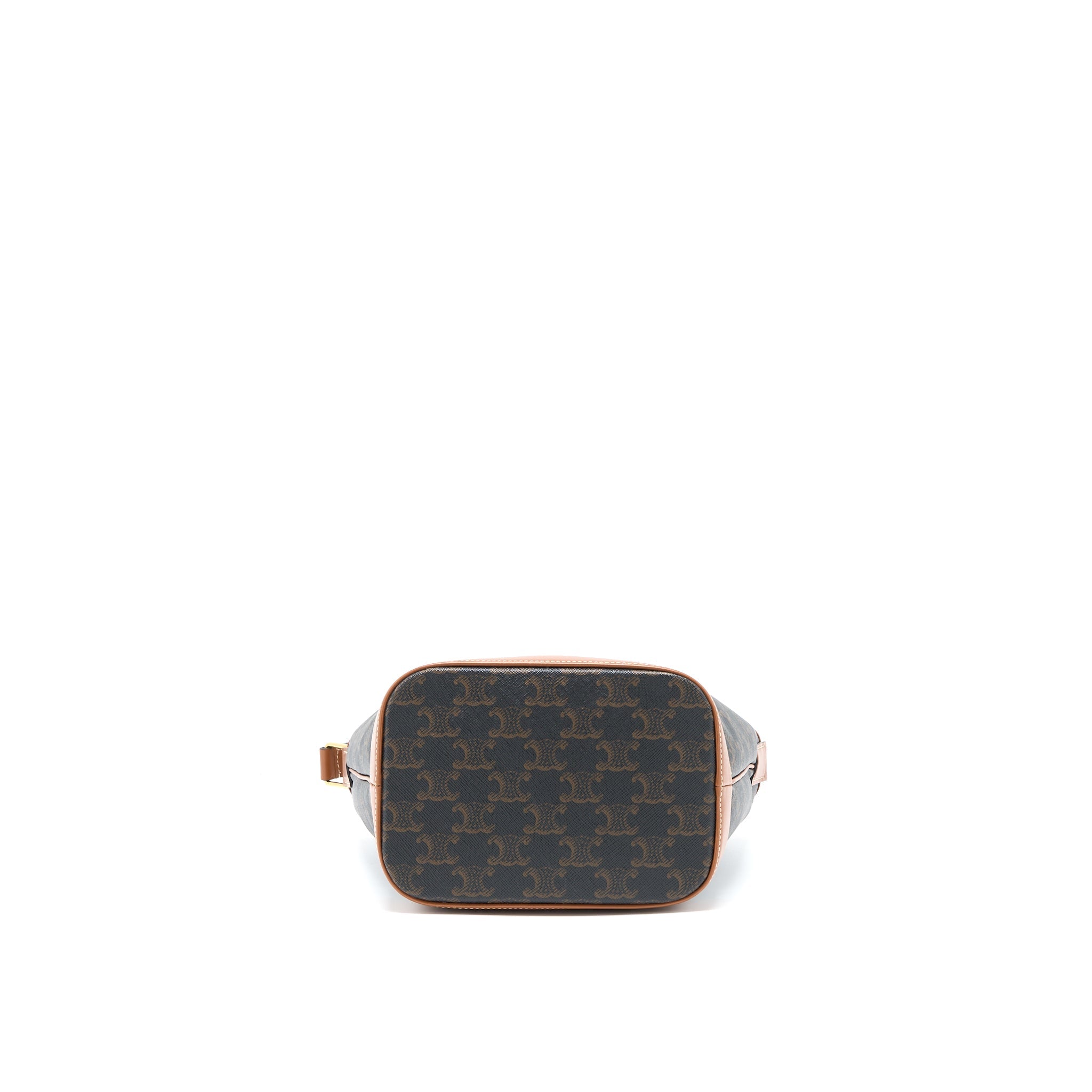 CELINE SMALL BUCKET BAG TRIOMPHE CANVAS/LEATHER TAN GHW