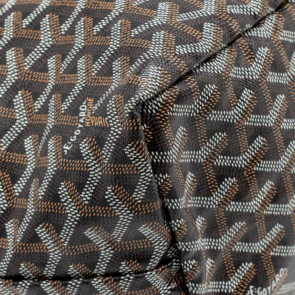 GOYARD SAINT LOUIS PM TOTE GOYARDINE CANVAS / CALFSKIN BLACK