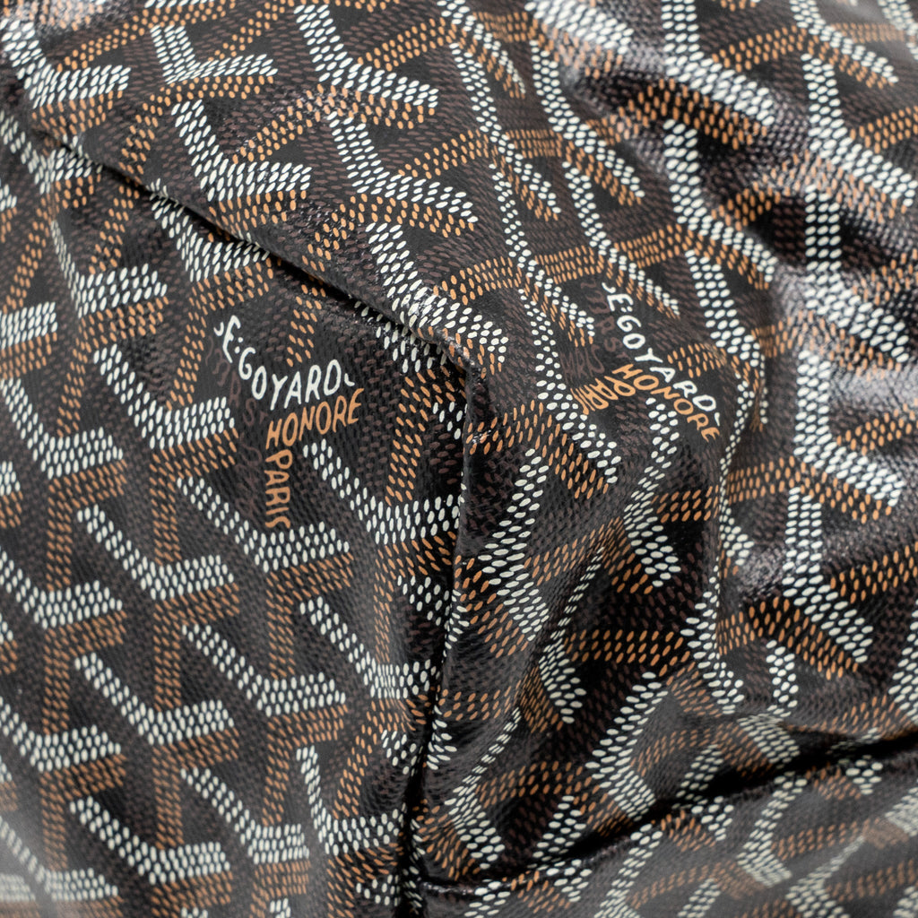 GOYARD SAINT LOUIS PM TOTE GOYARDINE CANVAS / CALFSKIN BLACK