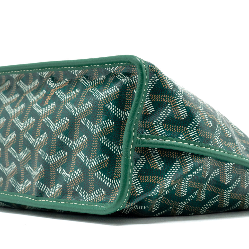 GOYARD MINI ANJOU TOTE BAG GOYARDLINE CANVAS/LEATHER GREEN SHW