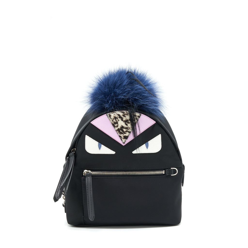 FENDI MONSTER BACKPACK BLACK/MULTICOLOUR SHW