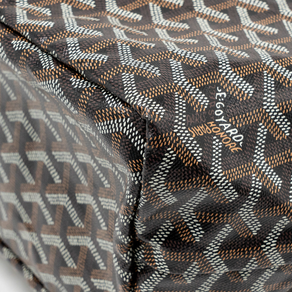 GOYARD SAINT LOUIS PM TOTE GOYARDINE CANVAS / CALFSKIN BLACK