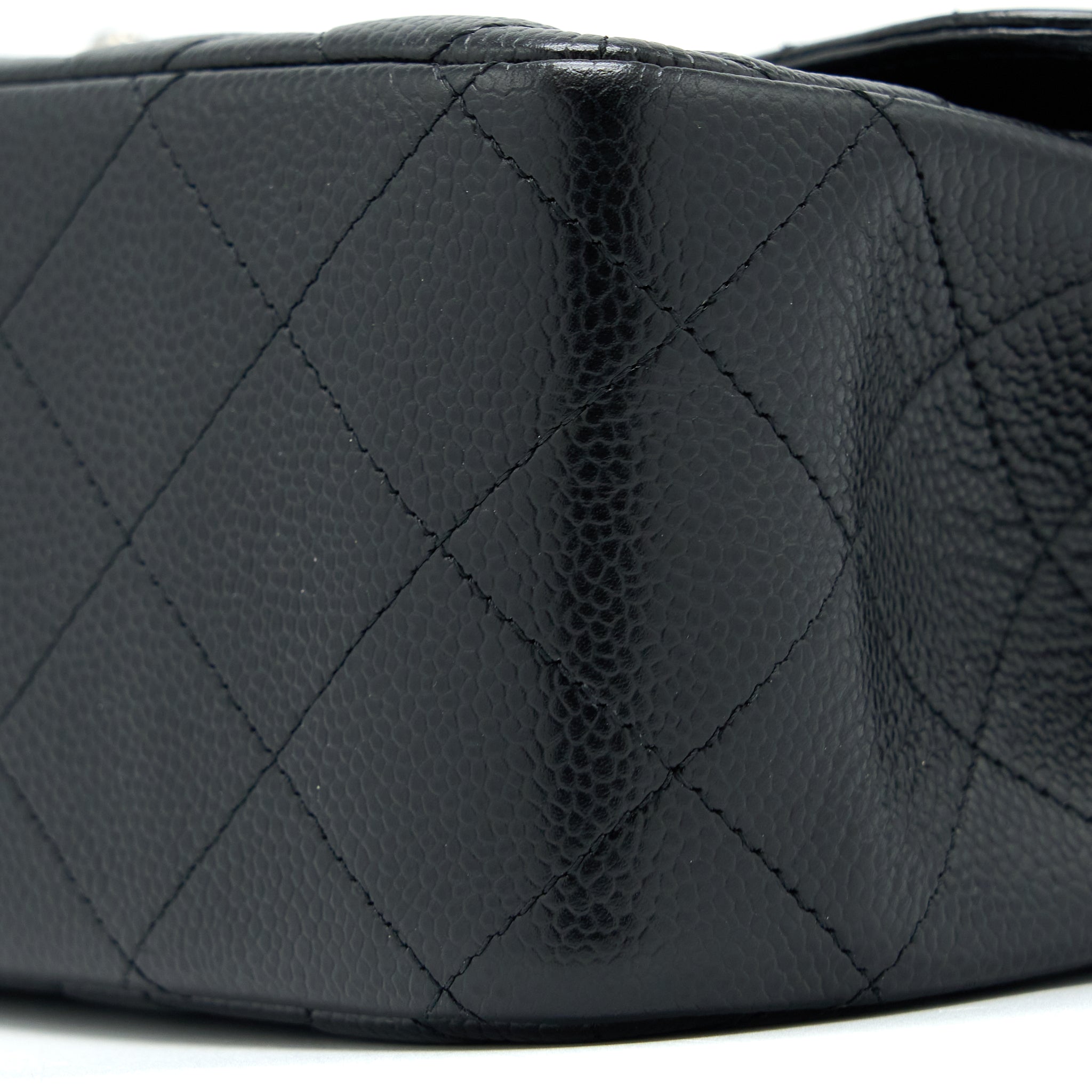 CHANEL CLASSIC JUMBO DOUBLE FLAP BAG CAVIAR BLACK SHW