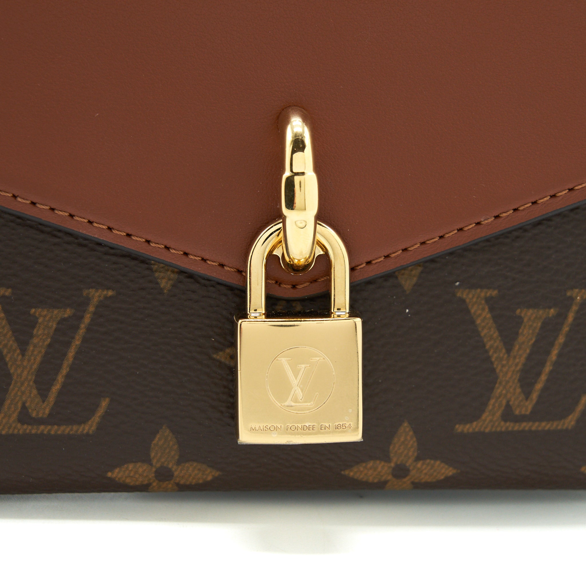 LOUIS VUITTON PADLOCK ON STRAP MONOGRAM CARAMEL GHW