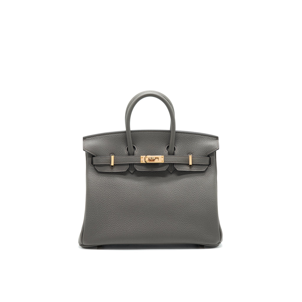 HERMES BIRKIN25 GRIS ETAIN TOGO LEATHER RGHW