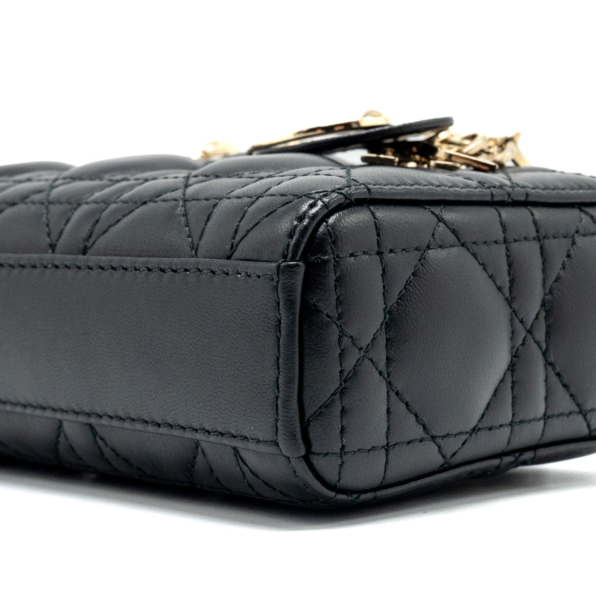 DIOR LADY D-JOY MICRO BAG LAMBSKIN BLACK LGHW