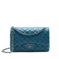 CHANEL JUMBO CLASSIC DOUBLE FLAP BAG LAMBSKIN GREEN SHW
