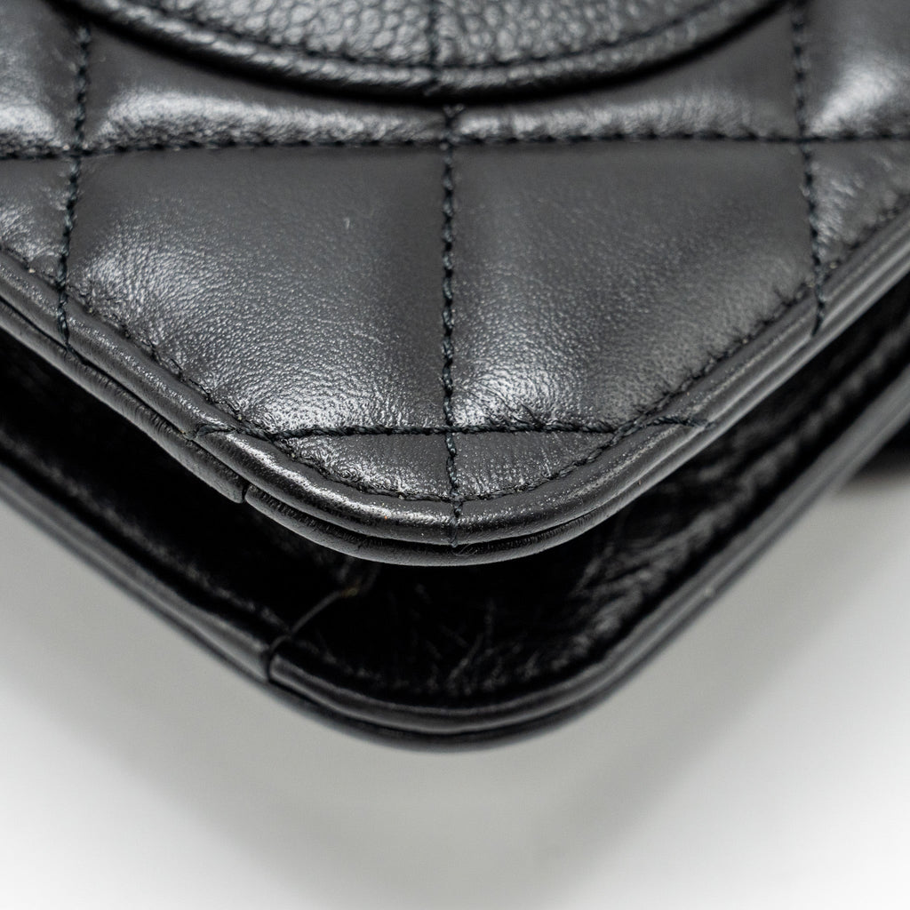 CHANEL QUILTED FLAP BAG CALFSKIN/CAVIAR BLACK GHW