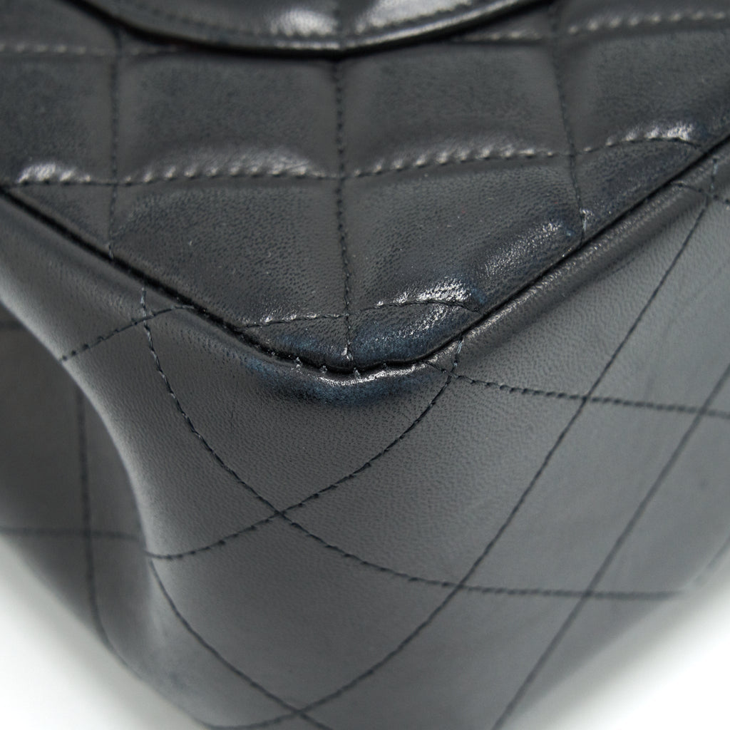 CHANEL CLASSIC JUMBO DOUBLE FLAP BAG LAMBSKIN BLACK GHW