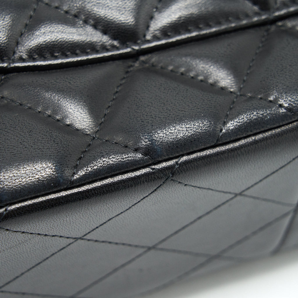 CHANEL CLASSIC JUMBO DOUBLE FLAP BAG LAMBSKIN BLACK GHW