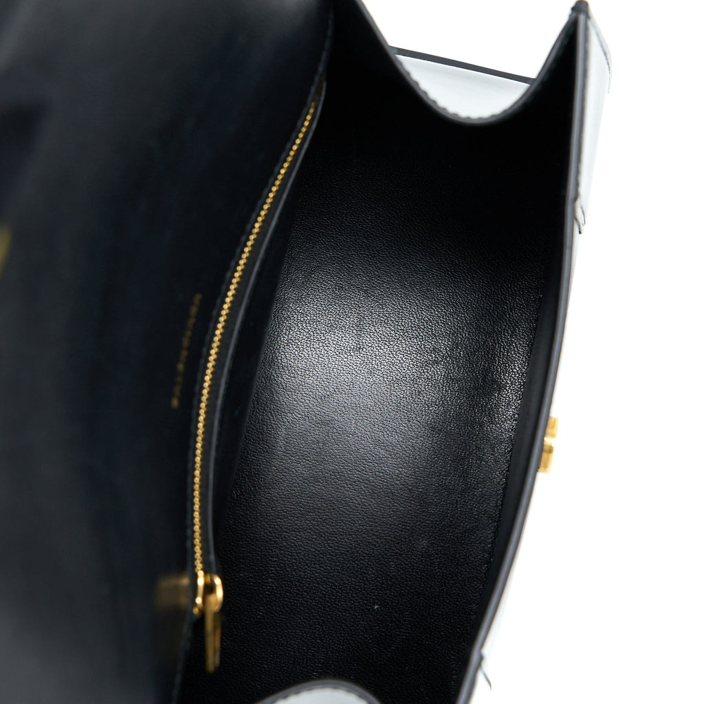 BALENCIAGA HOURGLASS SMALL HANDBAG BOX CALFSKIN BLACK GHW