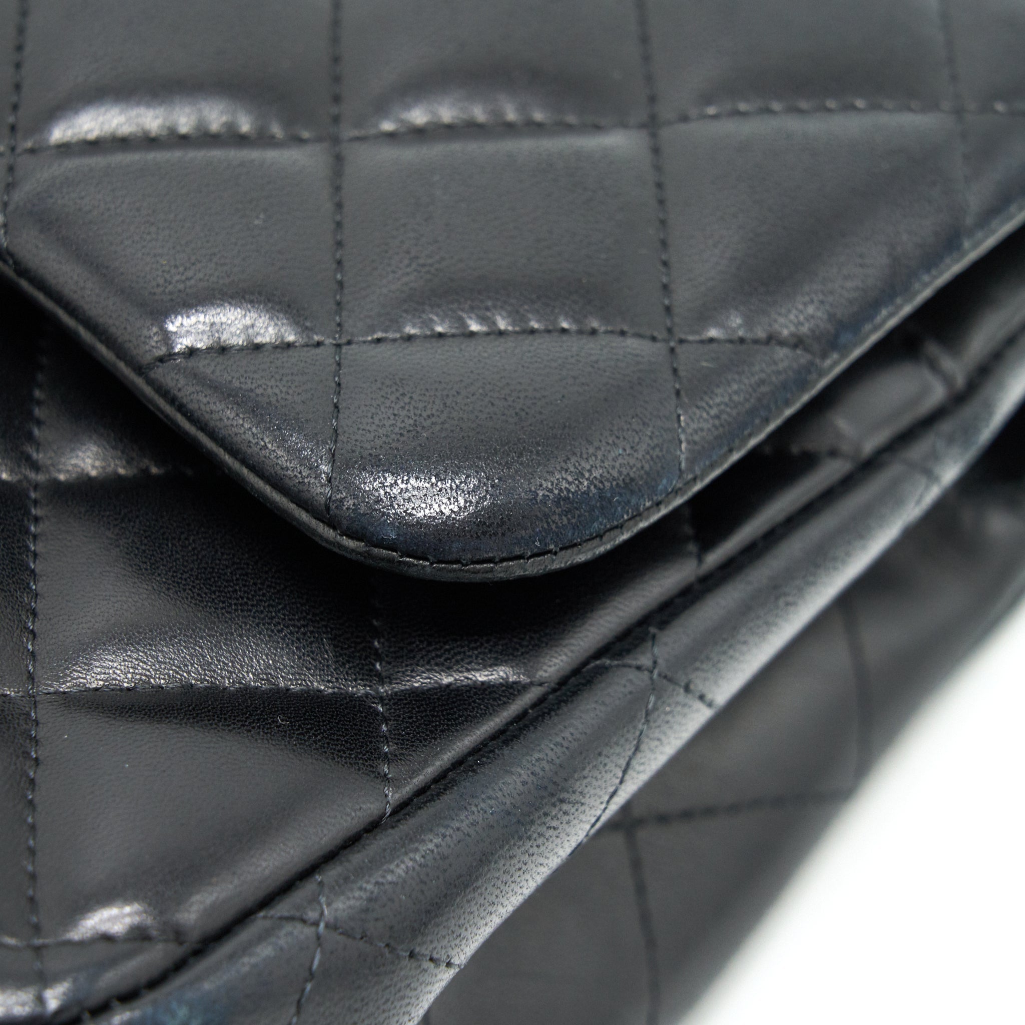 CHANEL CLASSIC JUMBO DOUBLE FLAP BAG LAMBSKIN BLACK GHW