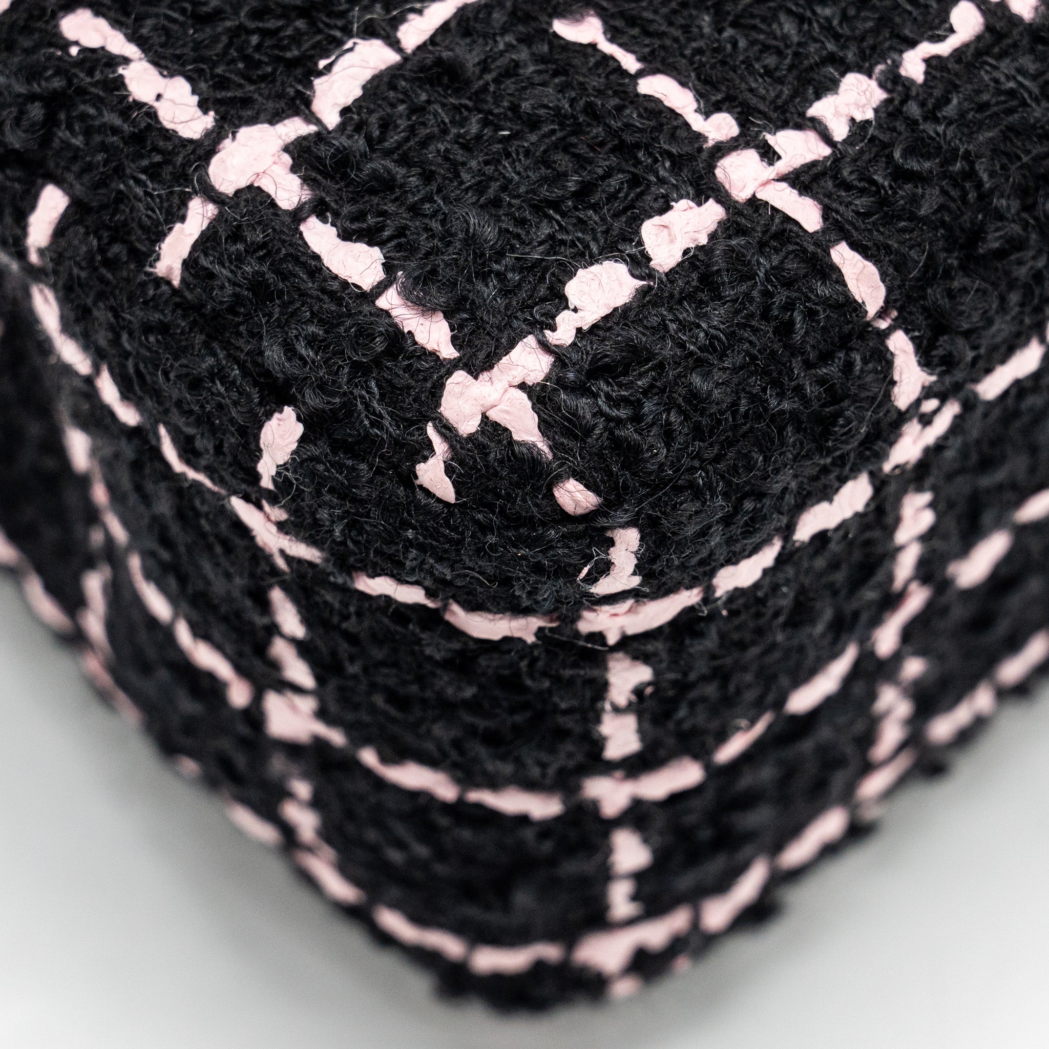 CHANEL 23K FLOWER BOMB MINI RECTANGULAR FLAP BAG TWEED BLACK / PINK LGHW (MICROCHIP)