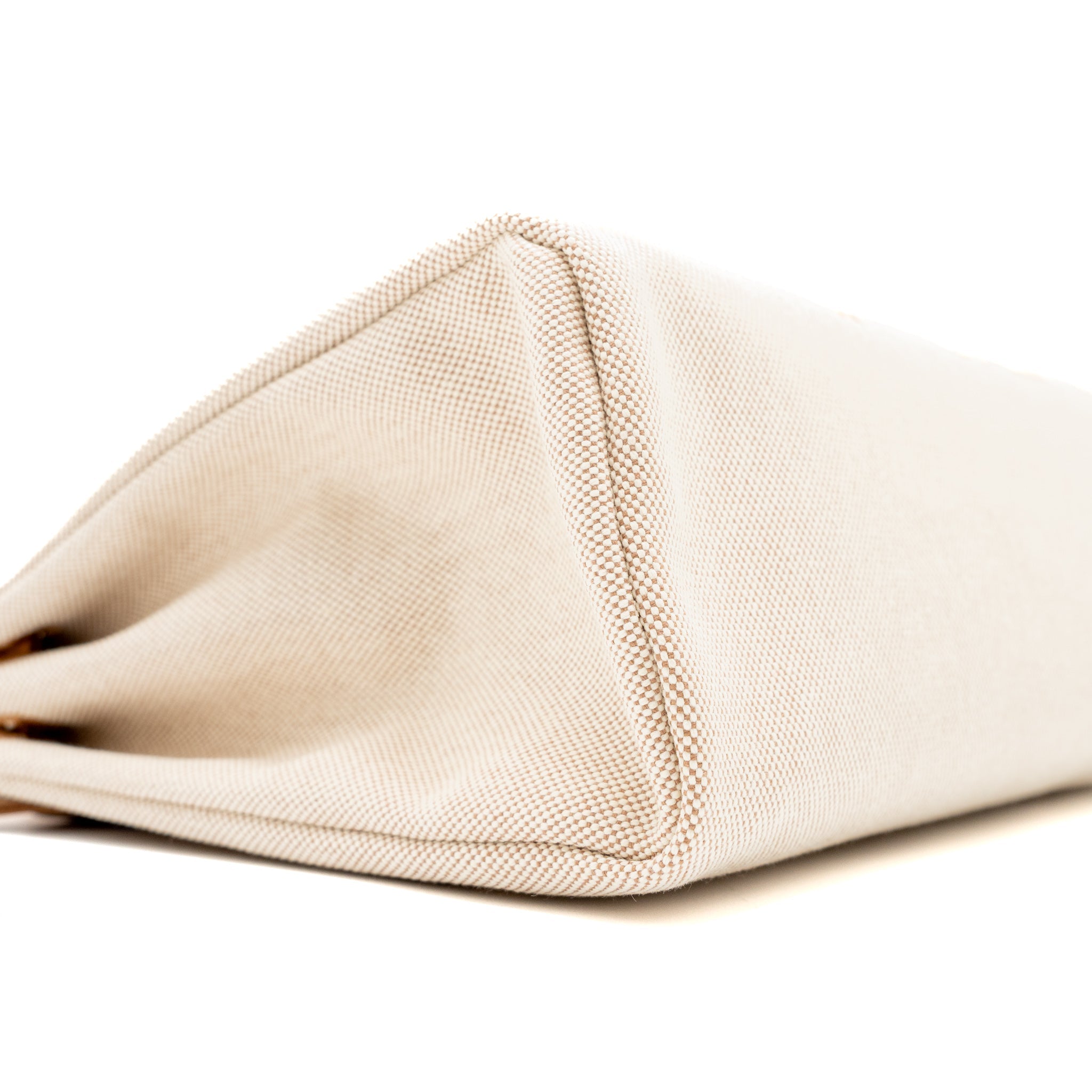 HERMES HERBAG ZIP 31 TOILE EN RELIEF CANVAS/LEATHER BRIDES SABLE/ECRU BEIGE/NAT SABLE SHW