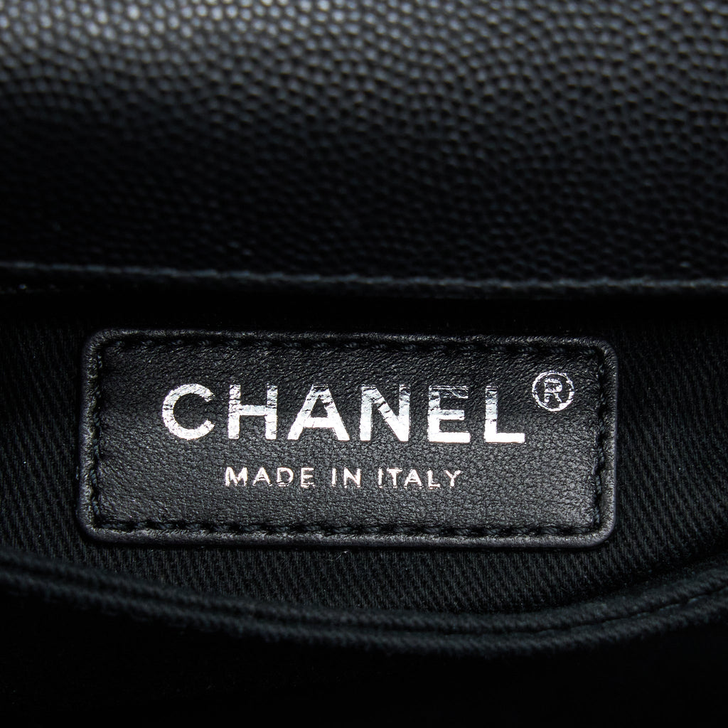 CHANEL SMALL COCO HANDLE CHEVRON CAVIAR SO BLACK