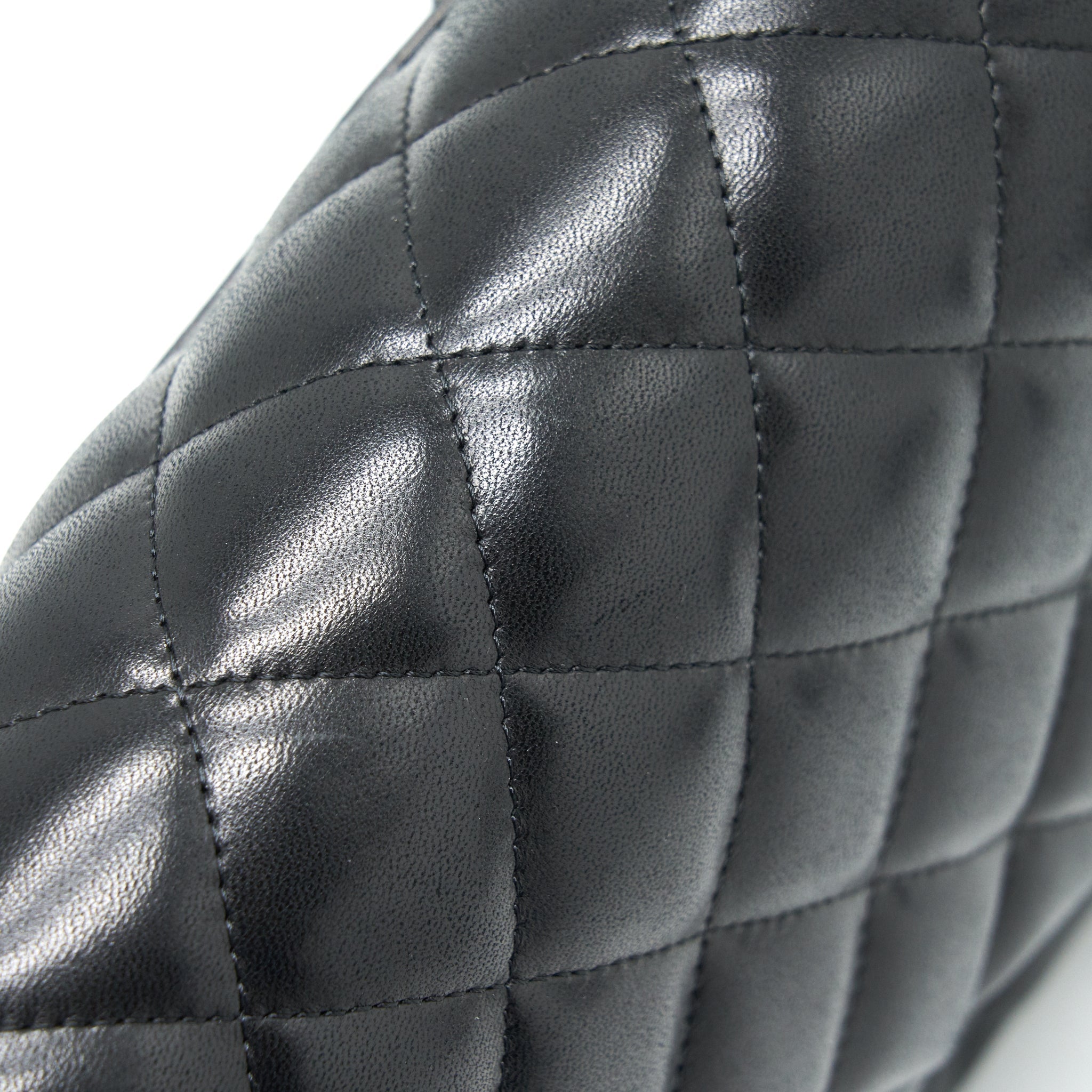 CHANEL CLASSIC JUMBO DOUBLE FLAP BAG LAMBSKIN BLACK GHW