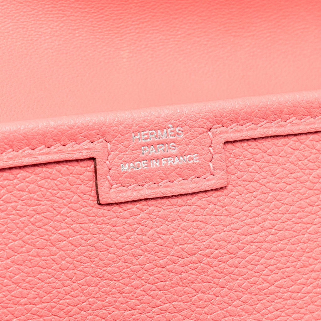 HERMES JIGE ELAN CLUTCH EVERCOLOR ROSE AZALEE