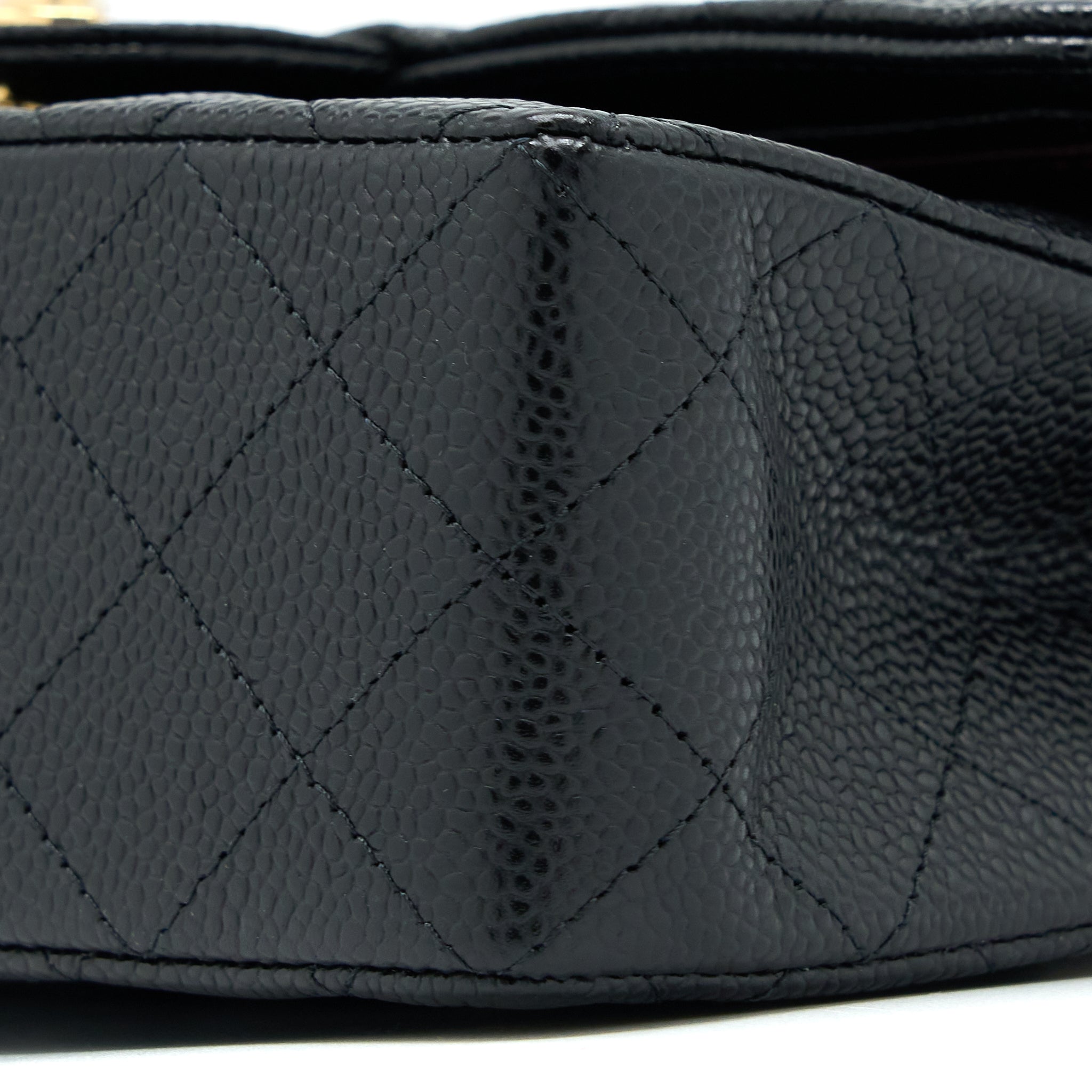 CHANEL SMALL CLASSIC DOUBLE FLAP BAG CAVIAR BLACK GHW (MICROCHIP)