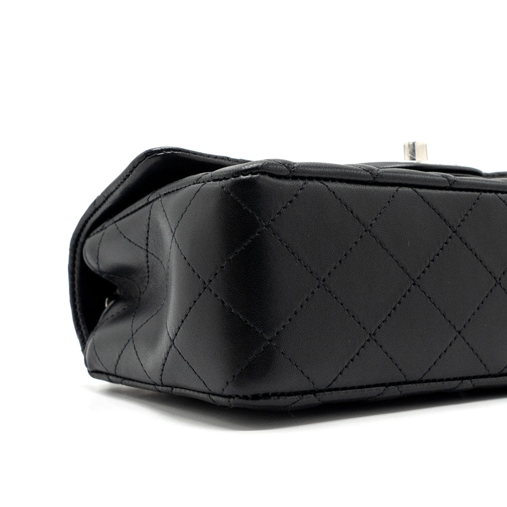 CHANEL MINI RECTANGULAR FLAP BAG LAMBSKIN BLACK SHW (MICROCHIP)
