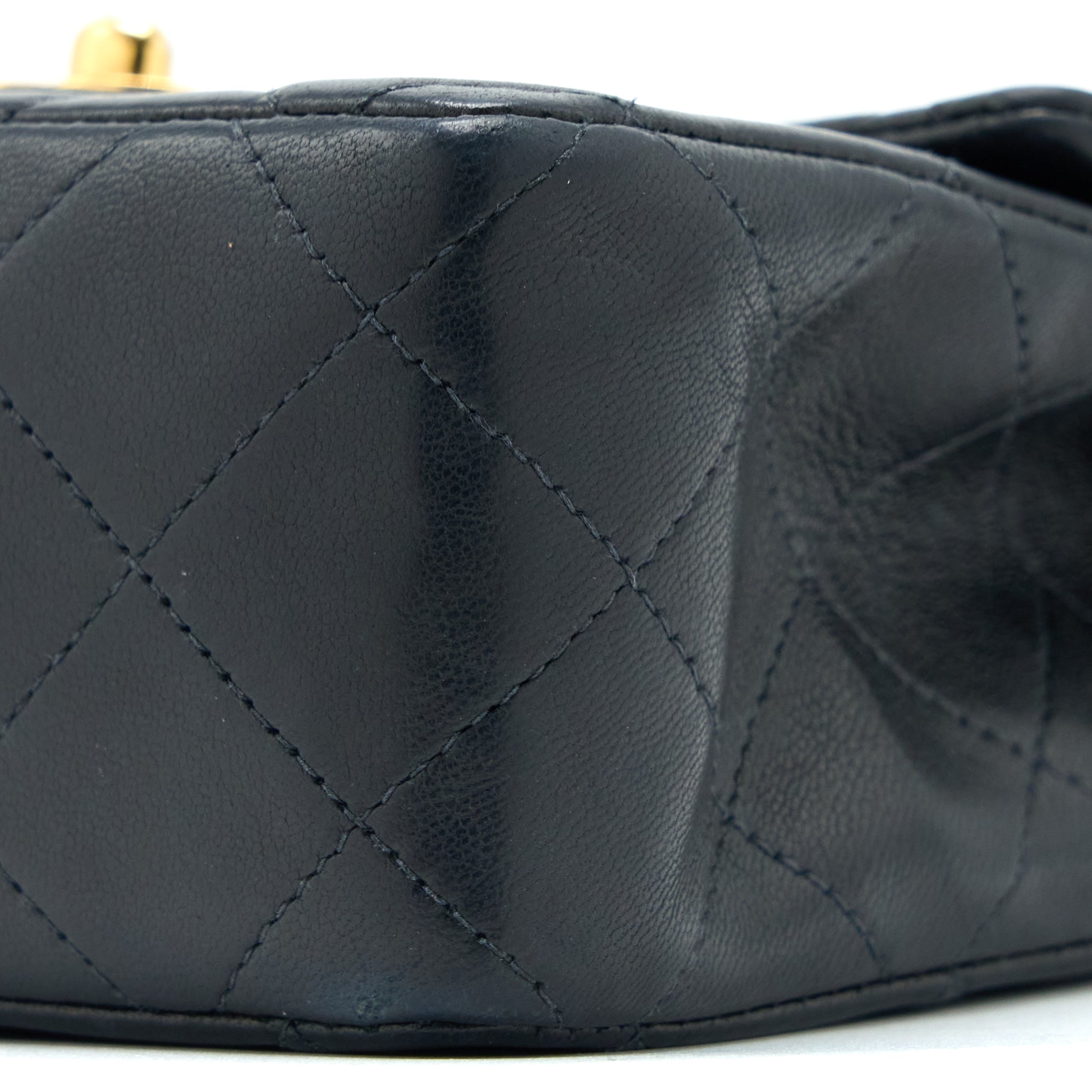 CHANEL VINTAGE SQUARE FLAP BAG LAMBSKIN BLACK GHW