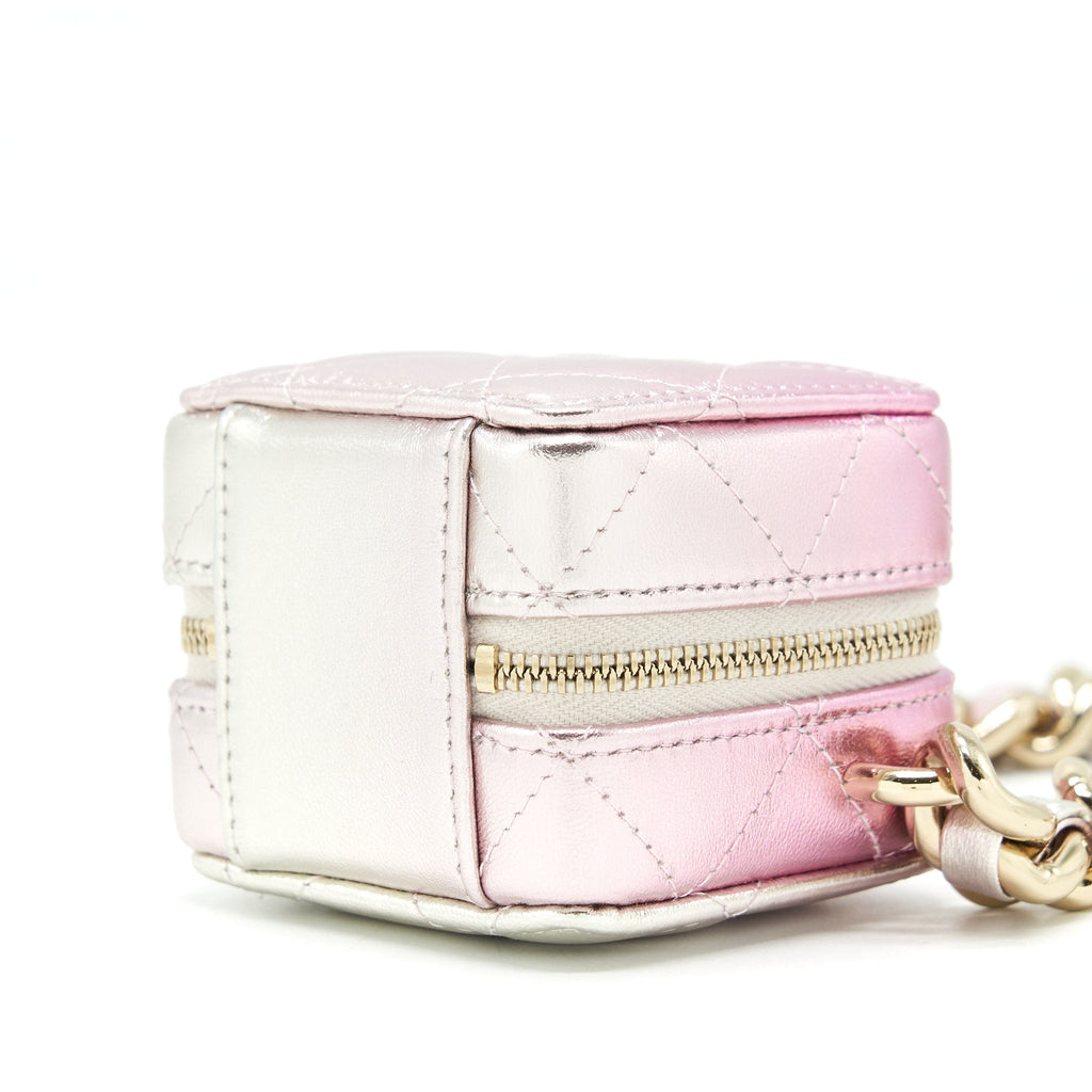 CHANEL MINI VANITY WITH GIANT CHAIN IRIDESCENT PINK LGHW