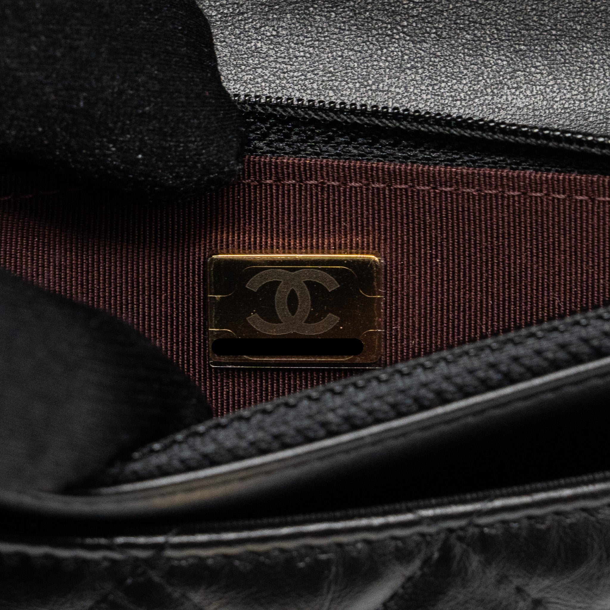 CHANEL 2.55 WALLET ON CHAIN AGED CALFSKIN BLACK BRUSHED GHW (MICROCHIP)