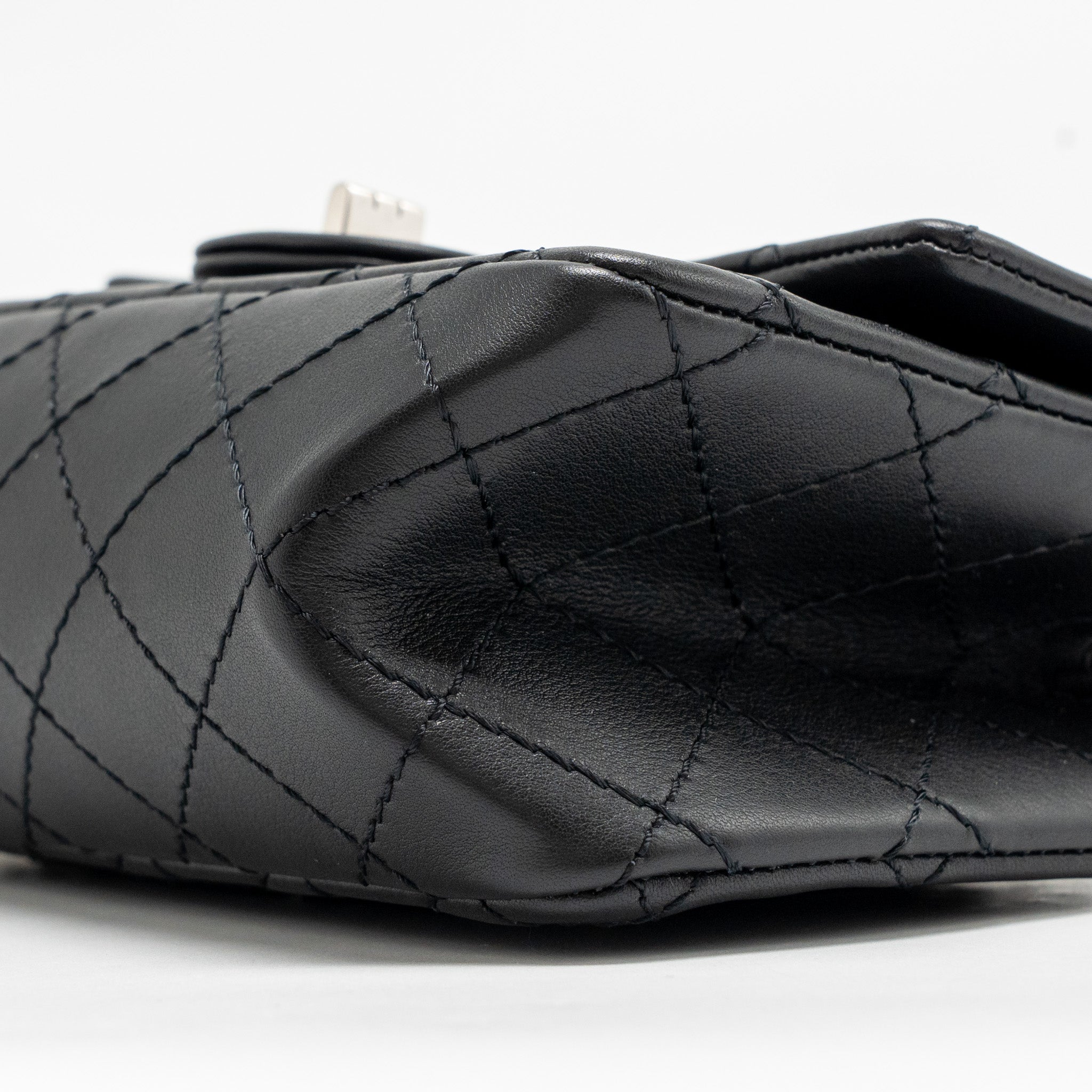 CHANEL MINI 2.55 REISSUE AGED CALFSKIN BLACK SHW (MICROCHIP)
