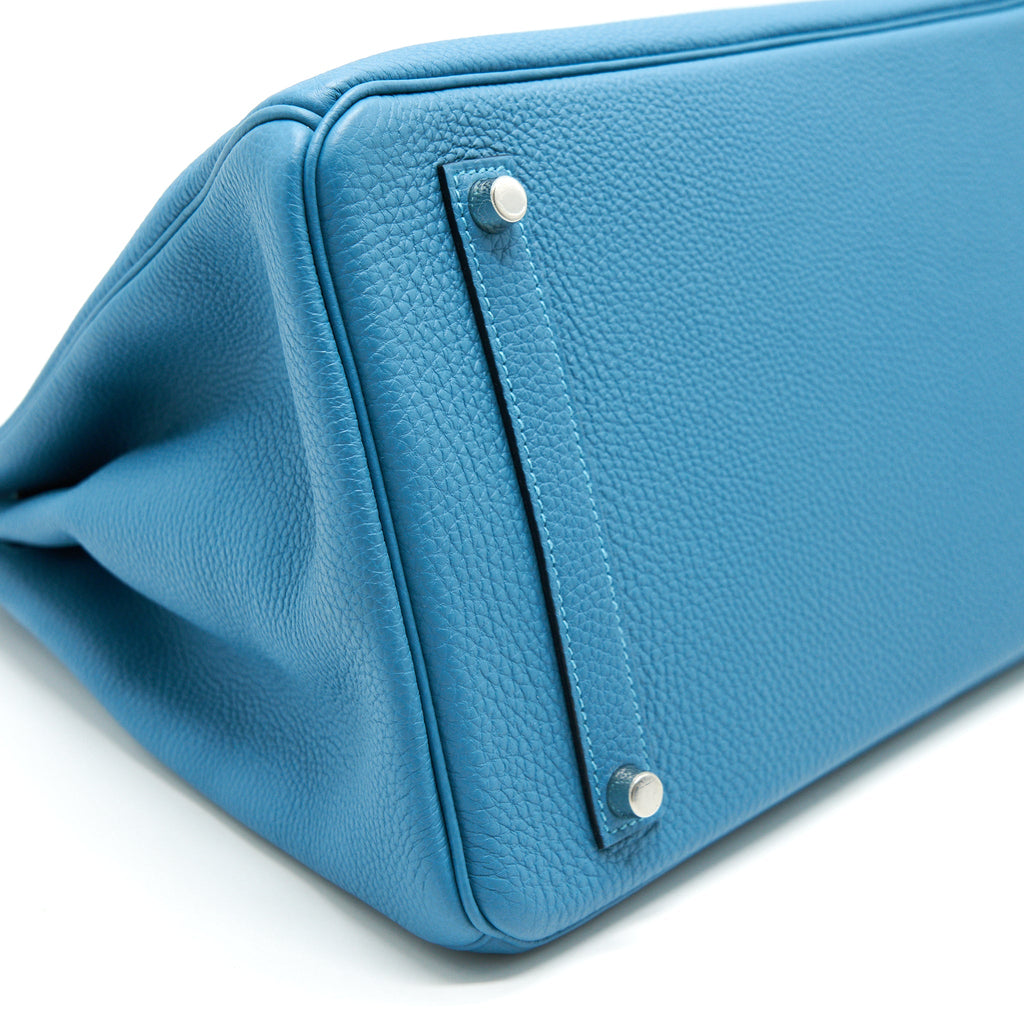 HERMES BIRKIN 35 7B TURQUOISE TOGO LEATHER SHW