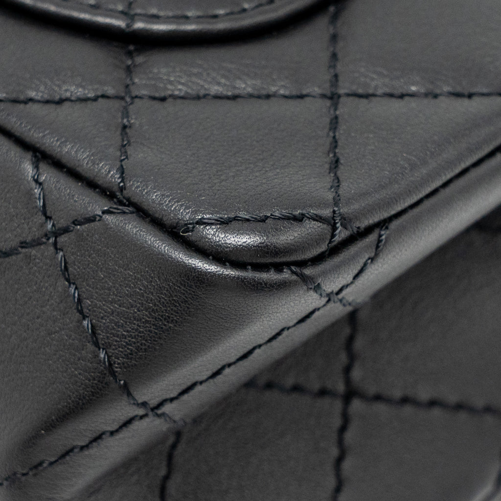 CHANEL MINI 2.55 REISSUE AGED CALFSKIN BLACK SHW (MICROCHIP)