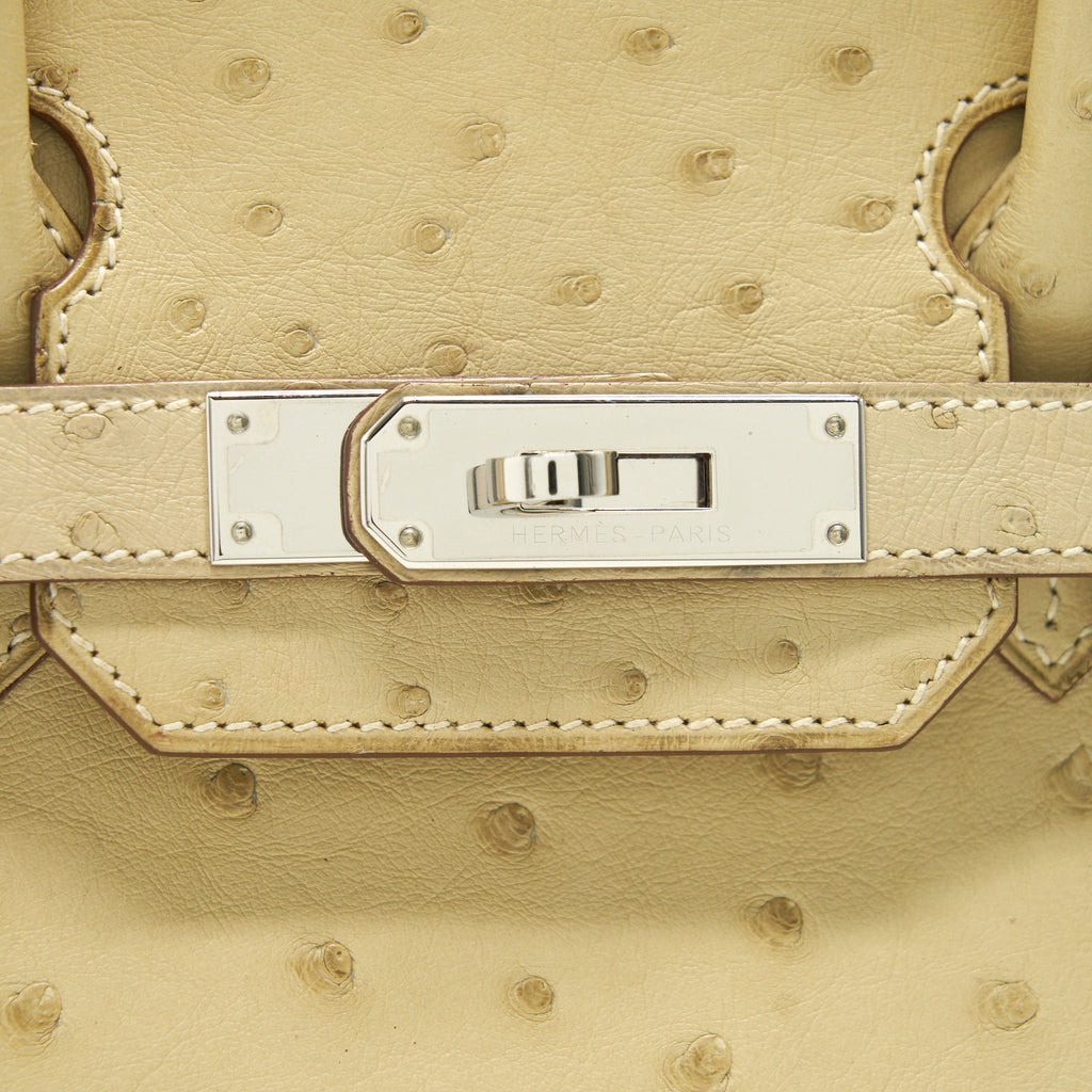 HERMES BIRKIN 30 PARCHEMIN OSTRICH SHW