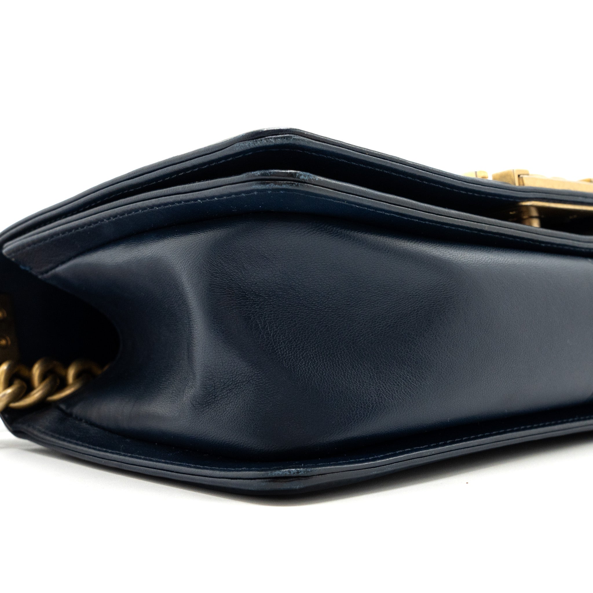 CHANEL MEDIUM BOY BAG LAMBSKIN BLUE GHW