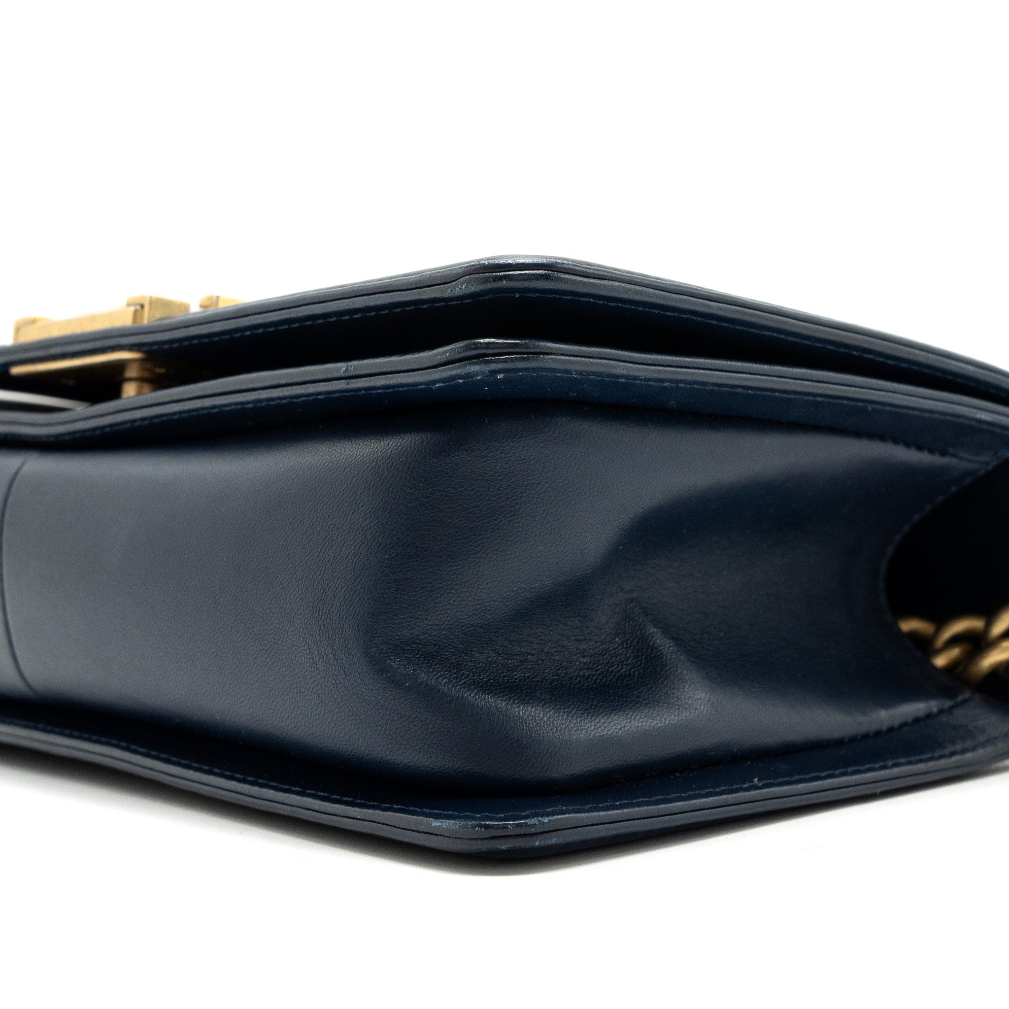 CHANEL MEDIUM BOY BAG LAMBSKIN BLUE GHW