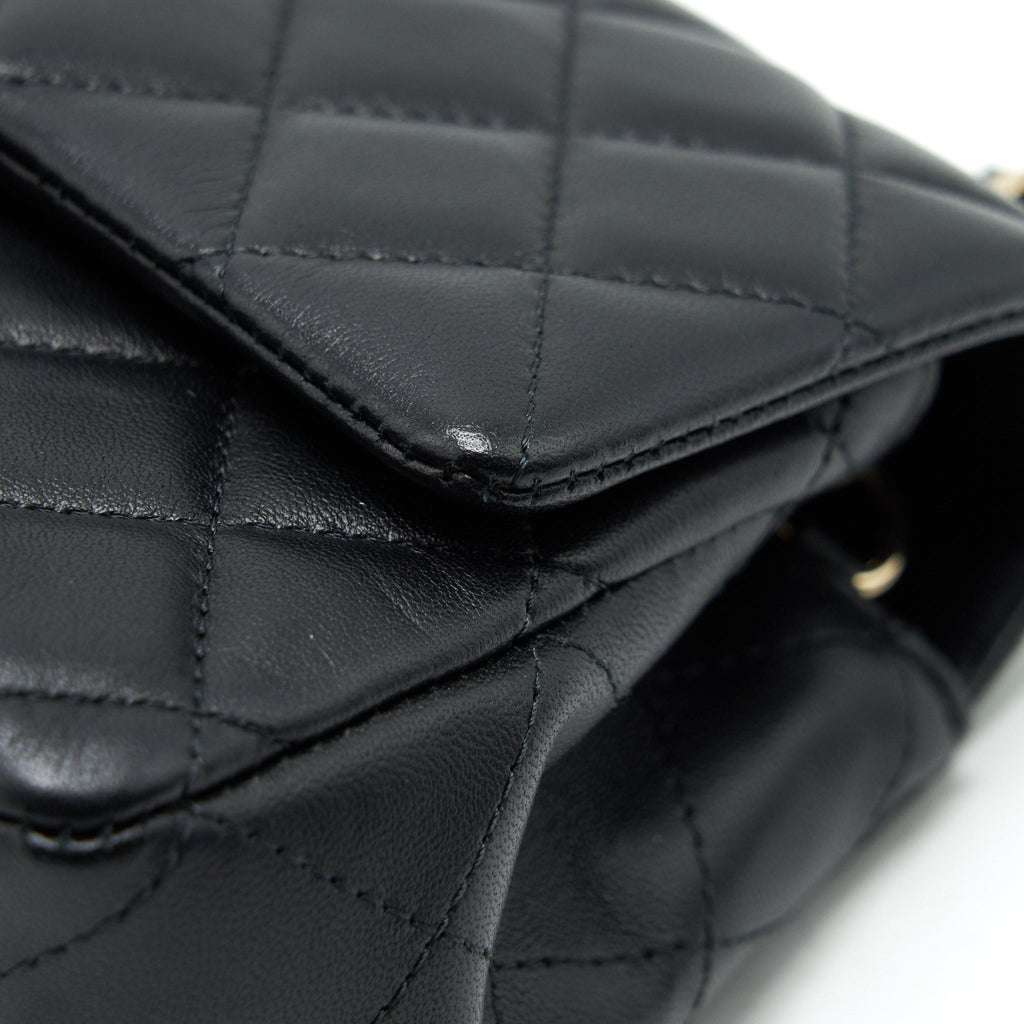 CHANEL MINI RECTANGULAR FLAP BAG LAMBSKIN BLACK LGHW