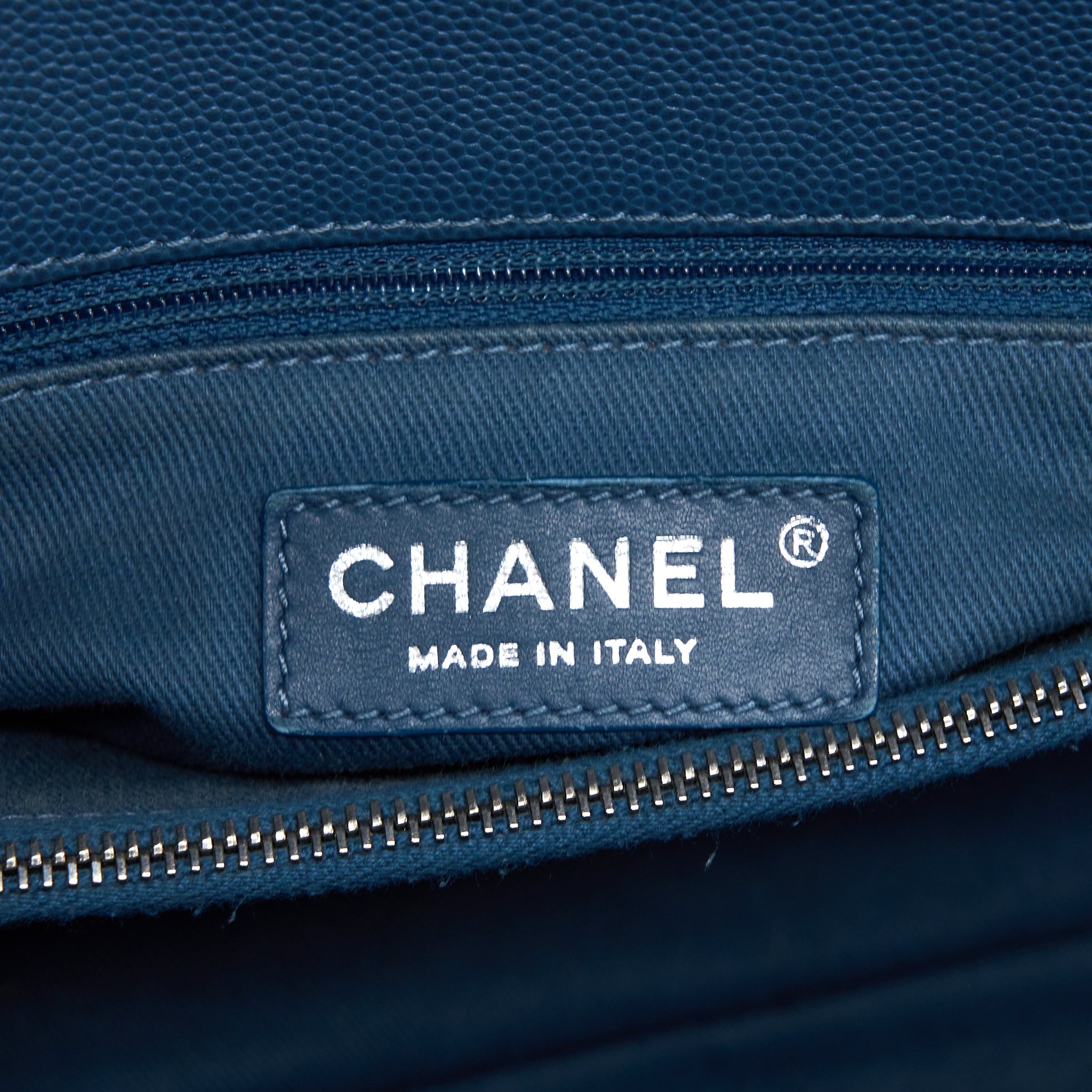 CHANEL COCO TOP HANDLE FLAP BAG CAVIAR BLUE RUTHENIUM HARDWARE