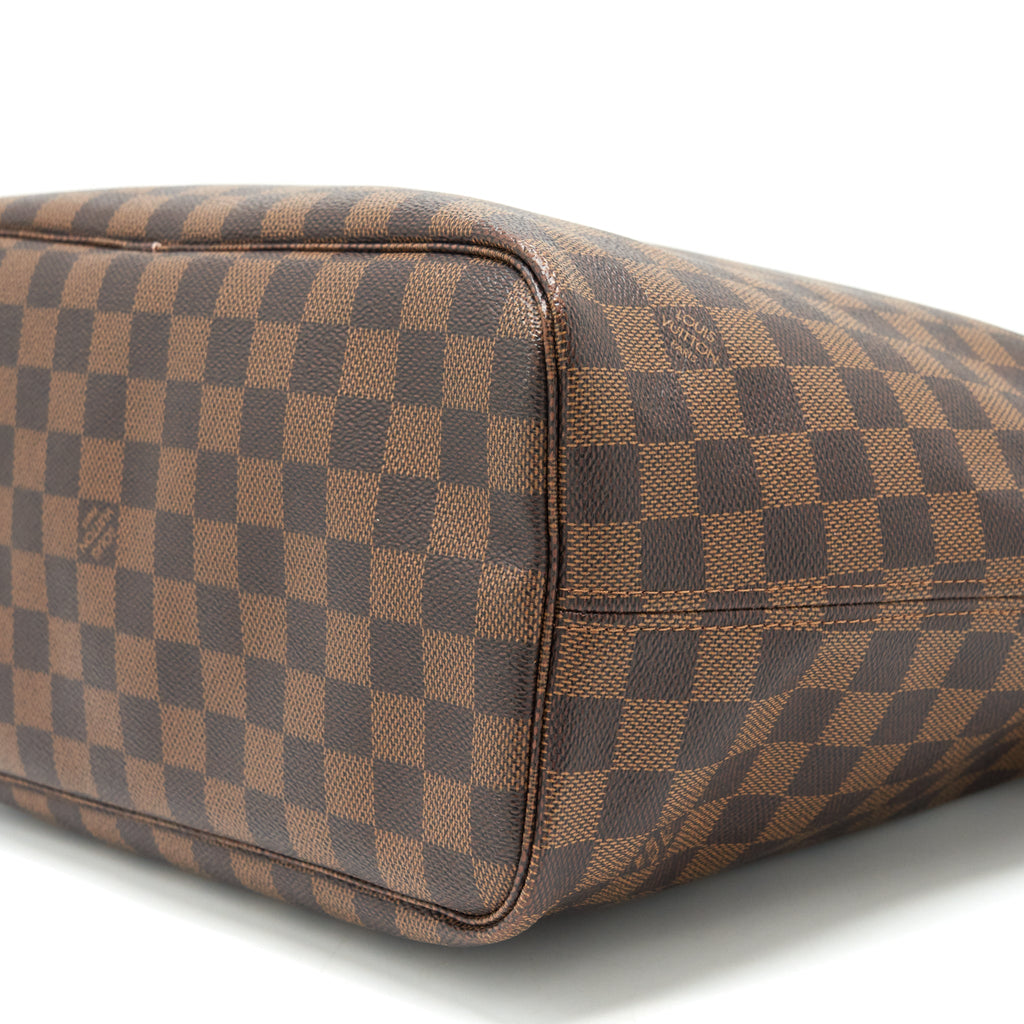LOUIS VUITTON NEVERFULL MM DAMIER EBENE CANVAS /ROSE BALLERINE