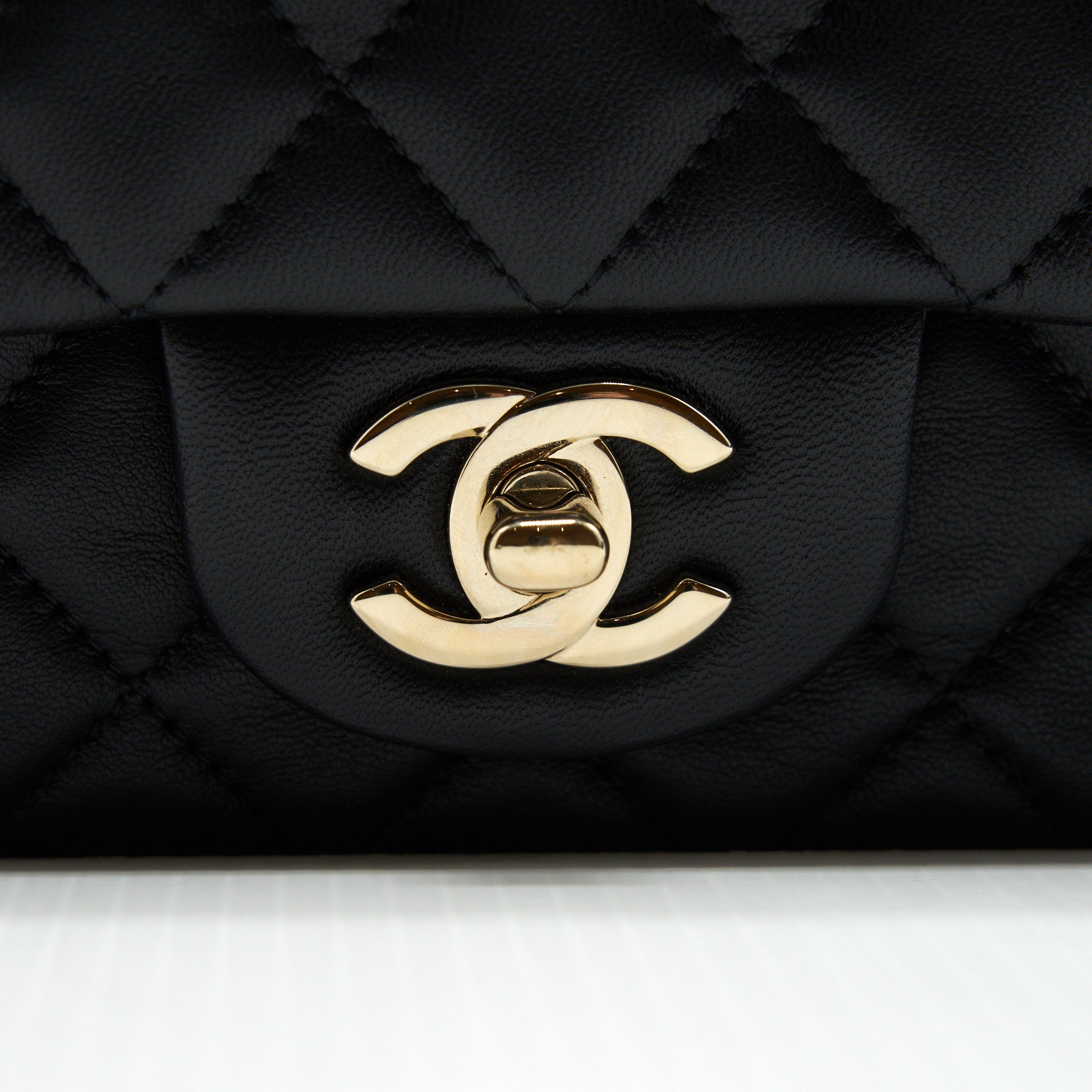 CHANEL MINI RECTANGULAR FLAP BAG LAMBSKIN BLACK LGHW
