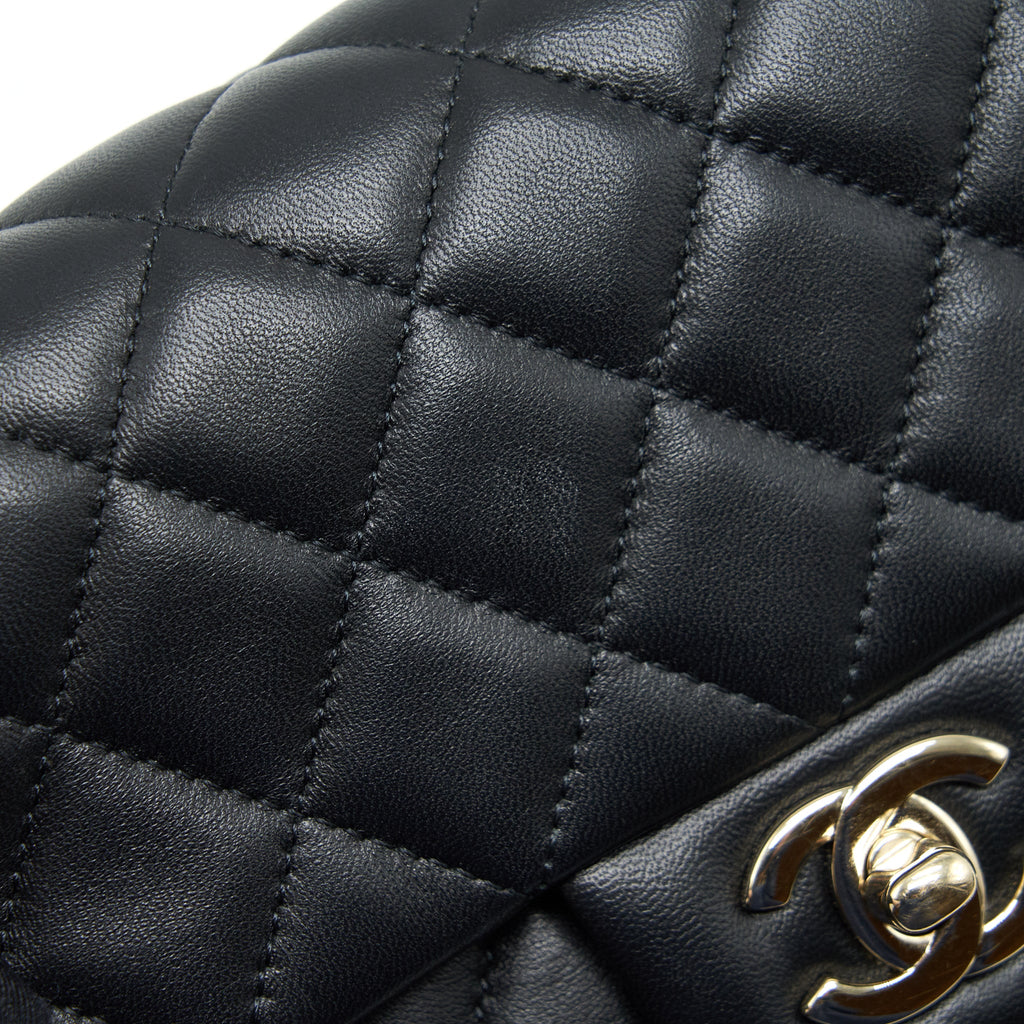 CHANEL MINI RECTANGULAR FLAP BAG LAMBSKIN BLACK LGHW