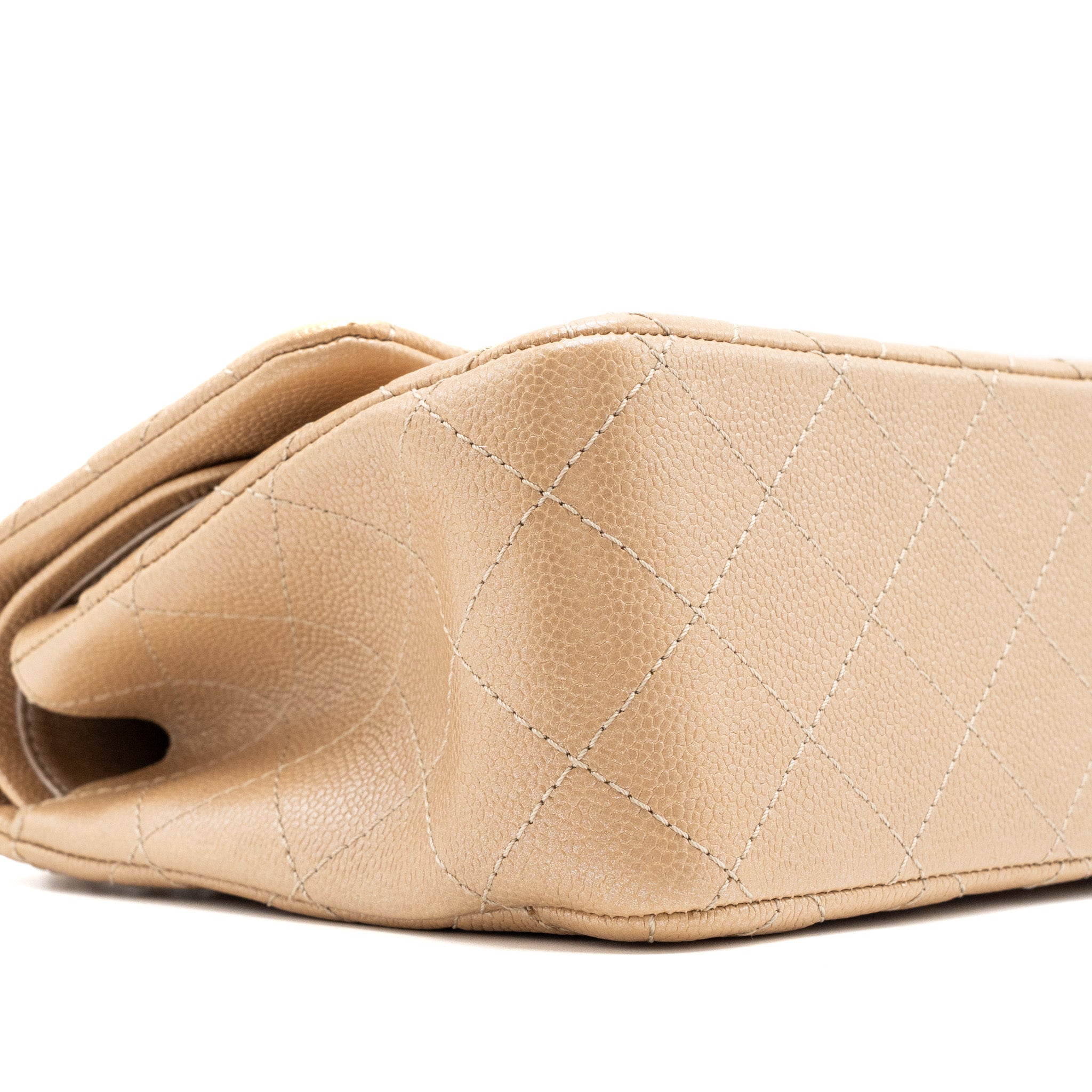 CHANEL CLASSIC JUMBO DOUBLE FLAP BAG CAVIAR IRIDESCENT BEIGE BRUSHED SHW