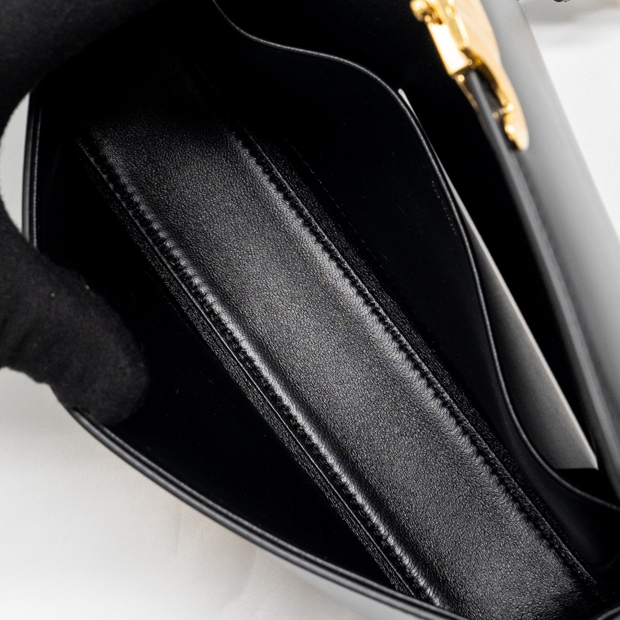 CELINE TRIOMPHE SHOULDER BAG CALFSKIN BLACK GHW