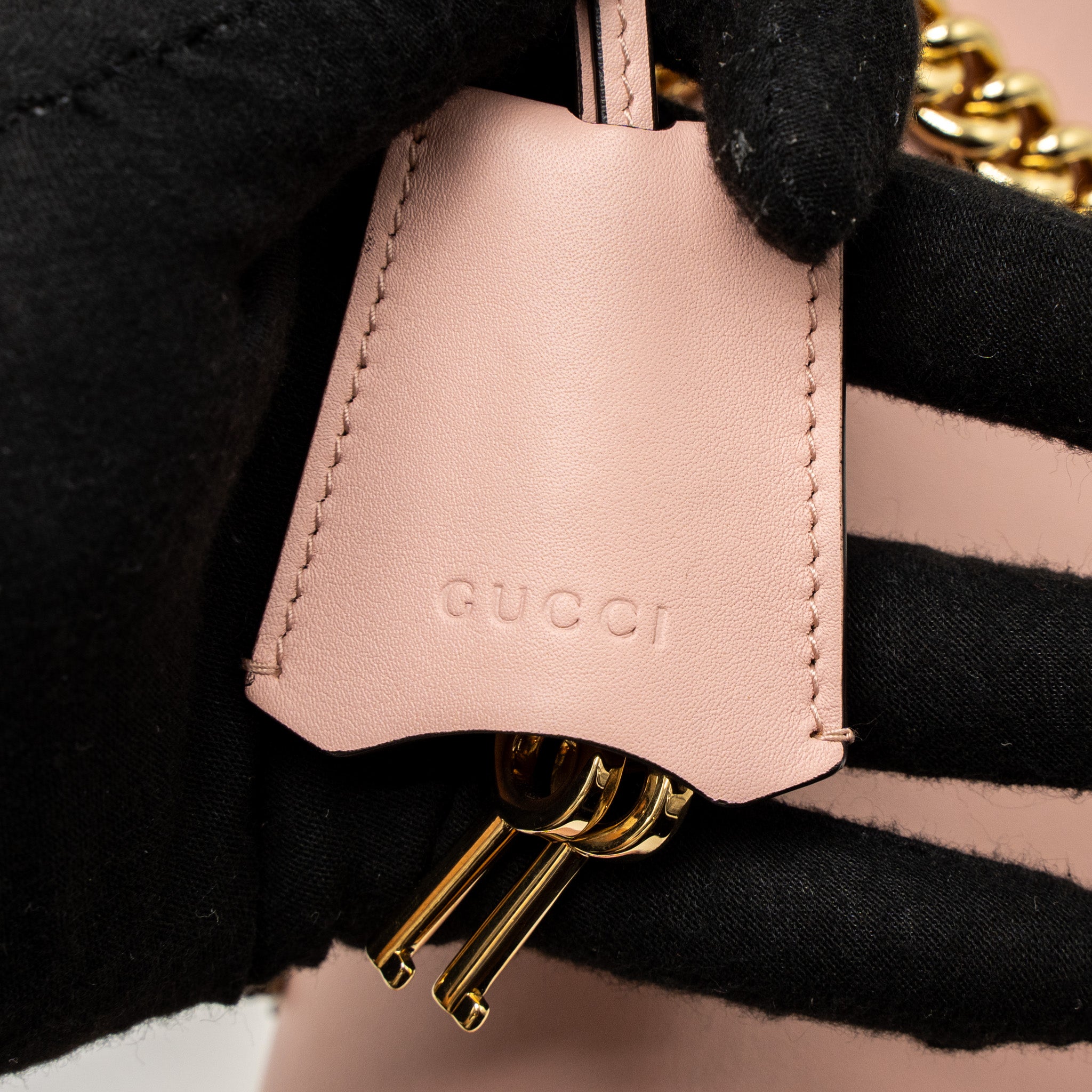 GUCCI PADLOCK CHAIN BAG CRYSTAL STAR LIMITED CALFSKIN PINK GHW