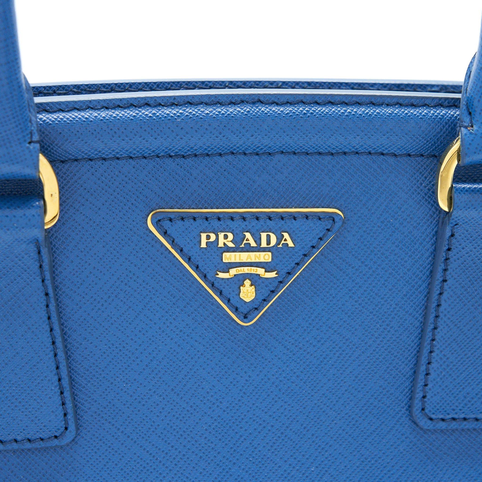 PRADA SHOPPING SAFFIANO LUX COBALTO BAG IN BLUE