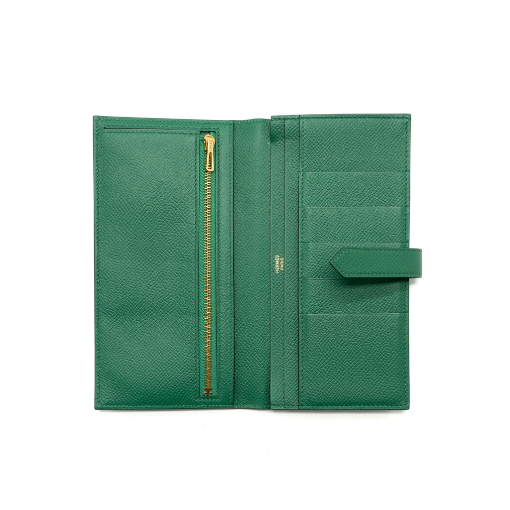 HERMES BEARN LONG WALLET EPSOM U4 VERT VERTIGO GHW