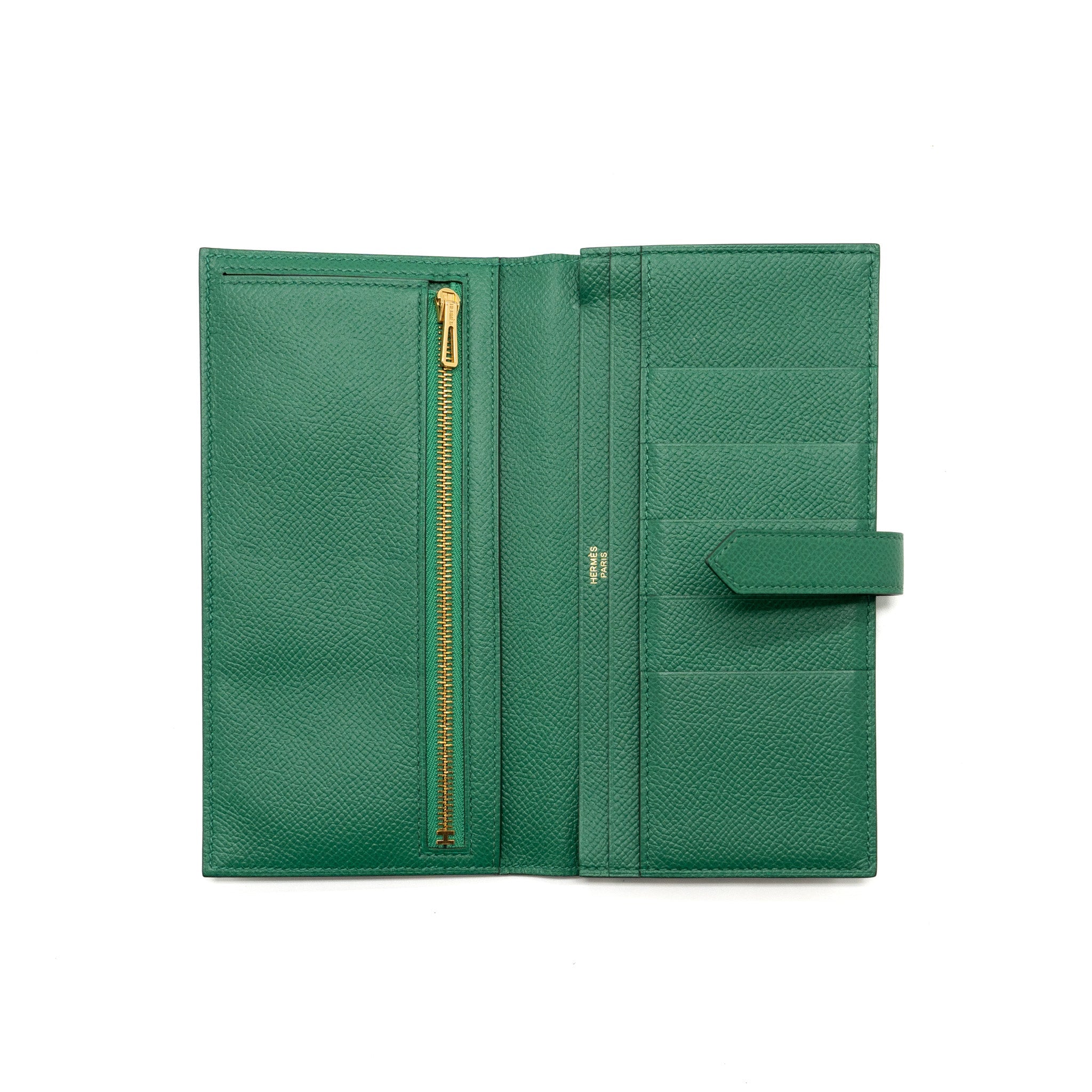 HERMES BEARN LONG WALLET EPSOM U4 VERT VERTIGO GHW