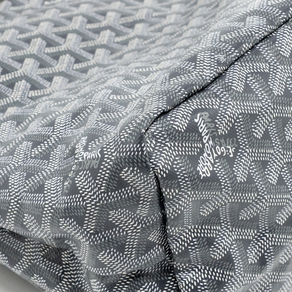 GOYARD BOHEME HOBO PM BAG GOYARDINE CANVAS/CALFSKIN GRIS SHW
